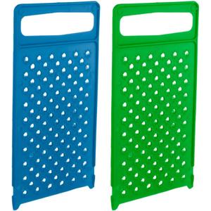 Plastic Food Grater - Pack of 2 - Easy Flat Hand Grater - Fine Cheese Handheld Graters Dishwasher Safe