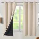 BGment Thermal Insulated 100% Blackout Curtains 63 Inch Length 2 Panels, Total Light Blocking Curtains for Bedroom, Grommet Window Drapes with Thick Black Liner, 38 Inch Wide Each Panel,  Champagne, 38"W x 63"L (Pack of 2)