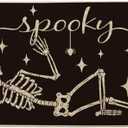 Artoid Mode Spooky Skeleton Spider Bone Black Halloween Doormat, Home Decor Low-Profile Switch Rug Door Mat Floor Mat for Indoor Outdoor 17x29 Inch