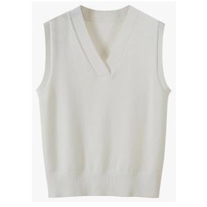 Wowcarbazole Women's V Neck Sweater Vest Sleeveless Ribbed Knit Pullover JK Uniform Classic Basic Tank Tops 130