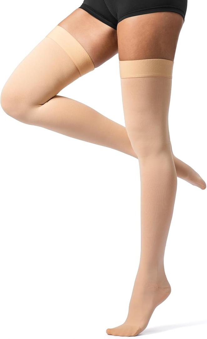 Thigh High Compression Stockings 20-30 mmHg, Closed Toe Medical Compression Socks for Women, Over Knee Graduated, Small (1 Pair)