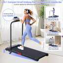 Walking Pad Treadmill with Handle Bar, 3.0HP Portable Electric Treadmills for Home Exercising, 0.6-7.6MPH Mini Walking Pad Treadmill with Incline, Small Under Desk Treadmills for Home Small, 350LBS