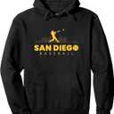 San Diego Baseball Vintage City Skyline Retro Baseball Lover Pullover Hoodie