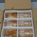 Kingrol 6 Pack 12 oz Colored Drinking Glasses, Premium Glassware Set for Water, Juice, Beverages, Cocktail - Romantic Embossed Design - for Wedding Party, Daily Use