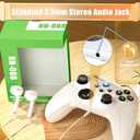 Dinosoo Wireless Controller for Xbox Series X/S/Xbox One, Android/PC Steam, Bluetooth Dual Vibration Turbo Function 3.5mm Headphone Jack Macro Function White