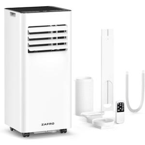 ZAFRO 8,000 BTU Portable Air Conditioners, 4 Modes Portable AC Unit with Fast Cooling/Energy Saving/Remote Control/24Hrs Timer for Bedroom/Dorms/Indoor Rooms, White