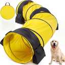 28 in 10 Foot Yellow Extra Large Dog Agility Tunnel with Sandbags