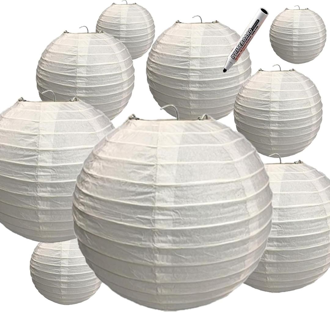 35 Pack White Paper Lanterns Romantic Decorations for Wedding Birthday Party Valentine's Day
