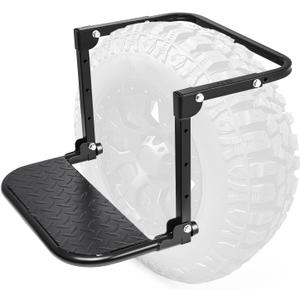 Auto Dynasty Folding Tire Step for Pickup Truck, SUV and RV, Adjustable Portable Mounted Wheel Step Fit Most Tire from 9" to 13", Rated up to 330 Lbs, Non-Slip Texture Surface