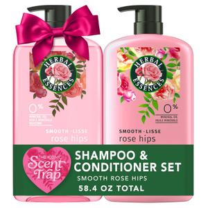 Herbal Essences Shampoo & Conditioner Set, Smooth Collection, ParabenFree, ColorSafe, with Rose Hips & Vitamin E, 29.2 Fl Oz Each, 2Pack