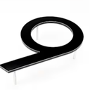 Modern House Number 8inch Solid Aluminum 9