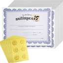 for 48 Sheets Blue Certificate of Recognition Paper with Gold Stickers, 8.5 x 11 in