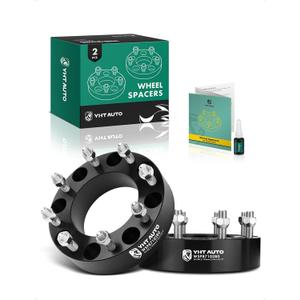 YHTAUTO 8x180mm Wheel Spacers 2 inch Fits Chevrolet & GMC Models, Silverado Sierra 2500 3500 2011-2022, Silverado 2500 2011-2018, Tire Spacers w/ M14x1.5 & 12.9 Grade Studs 125mm Center Bore 2PCS