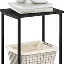 Furinno Simplistic 2-Tier Metal Frame Side Table, Espresso, 1-Pack, Metal Frame