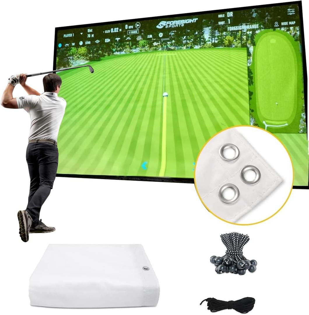 Golf Simulator Impact Screen118 * 78 98 * 98 118 * 118 118 * 138 for Golf Training, Indoor Golf Simulators, Washable Golf Impact Screen for Golf Practice