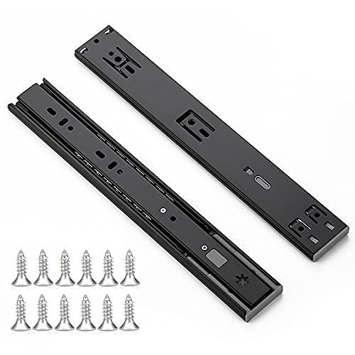 Ravinte 12 Inch Soft Close Drawer Slides 5 Pairs 10 Pack Black Full Extension Ball Bearing Drawer Glide Side Mount