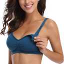 Womens Nursing Bra for Breastfeeding Seamless Clip Down Push Up Padded Maternity Bras 4-Pack (M)