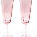 Gift Boutique Set of 2 Heart Shaped Champagne Flutes Pink Toasting Glasses Wedding Toasting Glasses for Bridal Shower Gifts Birthday Anniversary Valentine's Day