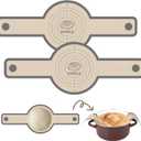 Silicone Bread Sling for Dutch Oven, Non-Stick & Easy to Clean Bread Baking Mat Set, 2 Pcs Reusable Bread Sling with Long Handle to Transfer Sourdough (Gray, 2PCS Round)