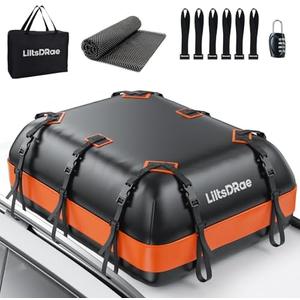 Car Rooftop Cargo Carrier Bag, 21 Cubic Feet Waterproof Heavy Duty 840D Car Roof Bag for All Vehicle with/Without Racks - Anti-Slip Mat, 6 Door Hooks, Storage Bag, 2 Extra Straps