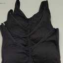 Women's Seamless Wire-Free Bra with Removable Pads (Large, 5 Pack Black Black Black Black Black), L