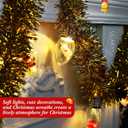 Christmas Garland with Bulbs Lights 6.6 Ft 10 LED Snow Globe String Lights for Christmas Tree Bulb Garland with Vintage Ornaments for Bedroom Table Party Decor Battery Operated(Gold)