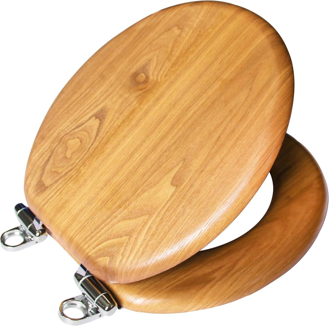 Design House 561241 Dalton Bath Accessories, Round Toilet Seat, Honey Oak