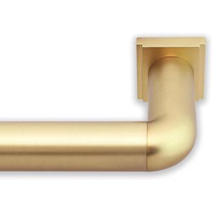 8 foot Custom Curtain Rod & French Return Elbow Brackets Bundle  Luxury, Nonadjustable 1 1/4" Large Diameter Rod Set with Premium, Room-Darkening, Elbow Brackets  Brushed Gold Finish