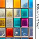 IVN Window Privacy Film Pastel Diamond Stained Glass Window Film Decorative Static Cling Non Adhesive Removable Reusable Window Cling for Bathroom Shower Windows Anti Glare UV Blocking 17.7x39.3 Inch