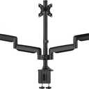 Triple Monitor Stand for Three Computer Screens up to 32, Heavy Duty C-Clamp Base, Fully Adjustable Gas Spring 3 Monitor Desk Mount Arms Hold up to 30.9 lbs Each