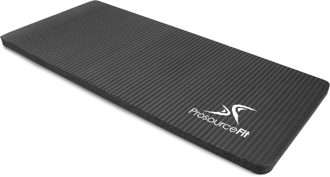 ProsourceFit Extra Thick Yoga Knee Pad and Elbow Cushion 15mm (5/8) Fits Standard Mats for Pain Free Joints in Yoga, Pilates, Floor Workouts Black, 5/8"/15mm (Single)