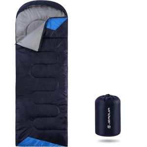 Sleeping Bags for Adults Backpacking Lightweight Waterproof- Cold Weather Sleeping Bag for Girls Boys Mens for Warm Camping Hiking Outdoor Travel Hunting with Compression Bags (Navy Blue)