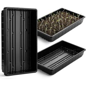Mr. Pen- Plastic Growing Trays, 5Pack, Black, 17x10, Plant Tray, Seed Tray, Seedling Tray, Propagation Tray, Plant Trays for Seedlings, Planting Trays, Microgreens Growing Trays, Seedling Starter Tray