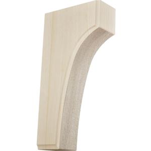 Ekena Millwork BKTW02X04X08CVRW Clarksville Wood Brackets, 1 3/4"W x 4"D x 8"H , Rubberwood