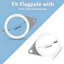 Anovo Flag Pole Rings, Aluminum Alloy Flag Pole Clips Swivels 360 Rotating Anti Wrap Mounting Ring with Carabiner, Flag Pole Kit Parts (:2 Inch -Pack of 2(Silver))