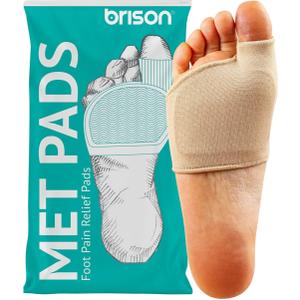 Brison Metatarsal Pads Ball of Foot Cushion for Men and Women - Gel Foot Cushions for Pain Relief Morton’s Neuroma Metatarsalgia Sesamoiditis Calluses - 1 Pair Beige L (M 14+, W 16+)