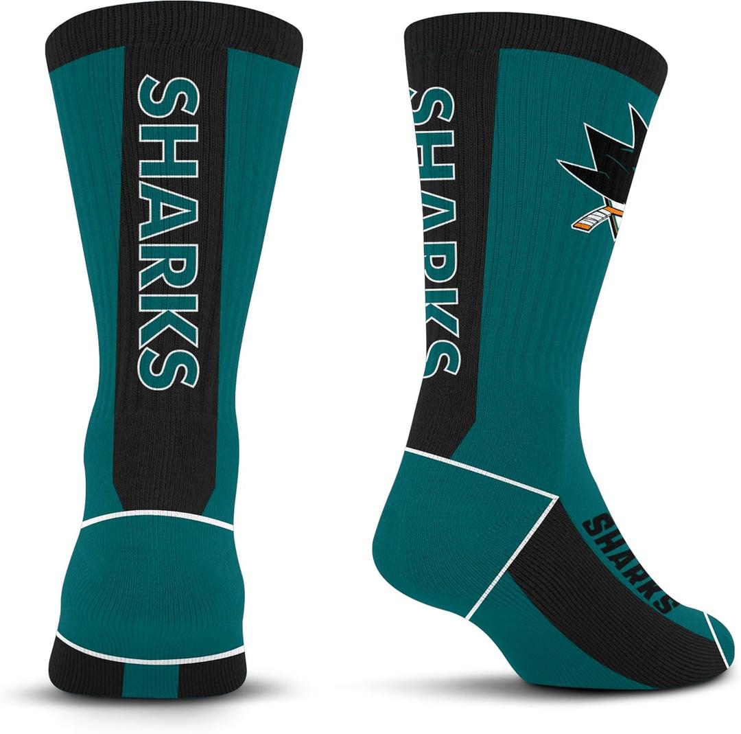 2 x For Bare Feet Unisex Kid's NHL MVP Crew Sock Youth (Black)