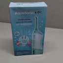 AquaSonic Kids' Water Flosser for Ages 6+ | Standard Nozzle, Orthodontic Nozzle & Waterproof Stickers | 4 Flossing Modes | Aquarium Adventures Theme (Blue)