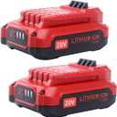 Biswaye 2 Pack 20V MAX Battery CMCB202-2 Replacement for Craftsman V20 Lithium Ion Battery CMCB204 CMCB202 CMCB201 (for All V20* Cordless Tools) CMCS600B CMCB104 CMCK700D2 CMCD700C1 CMCG400B CMCK401D2