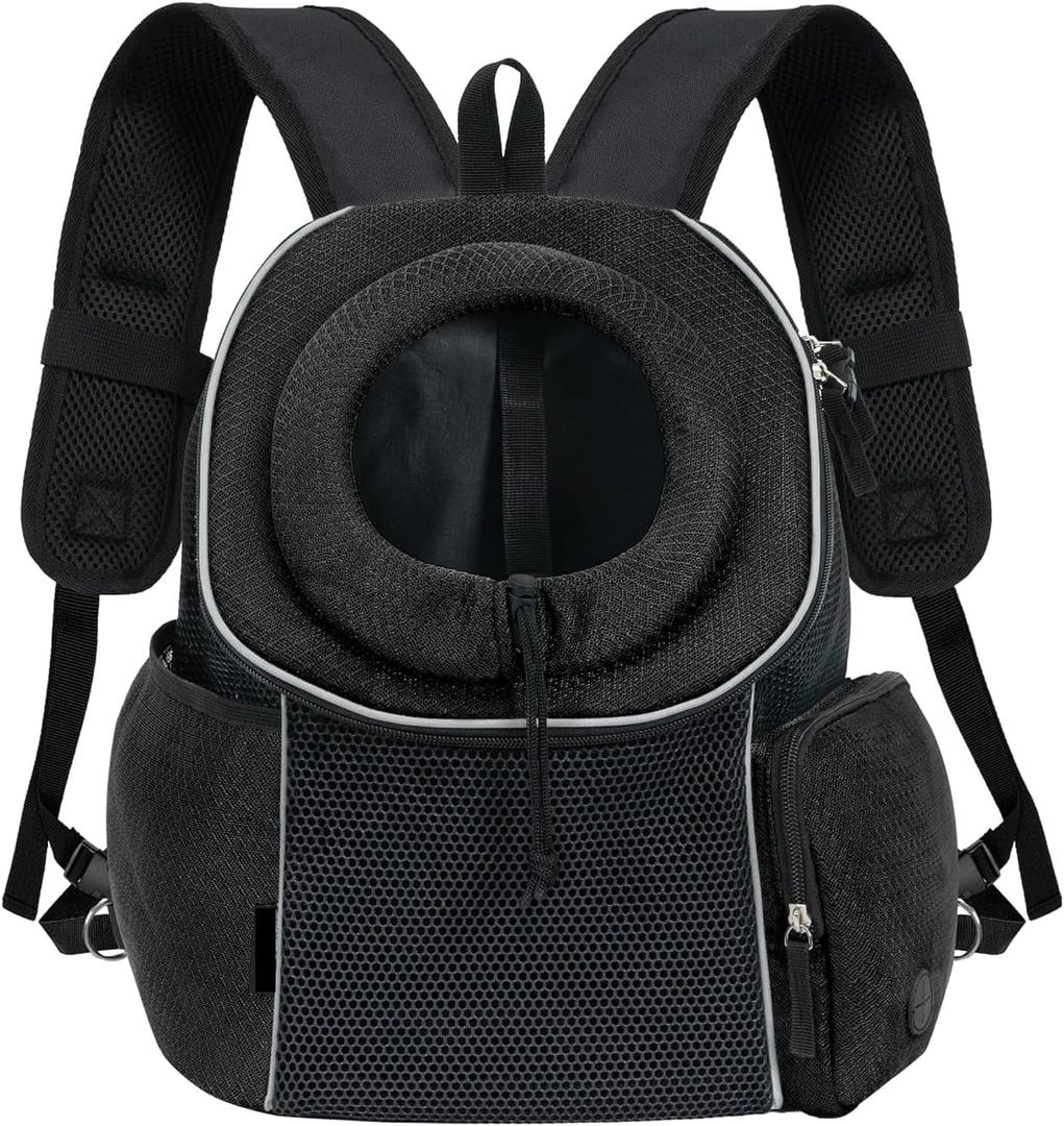 Black,Pet Travel Dog Backpack Carrier, Head-Out Design, Breathable, Puppy Front Carrier, Pet Hiking Bag, Small Medium Dog Puppy Large Cat Carrying Bag