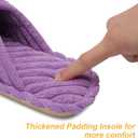 JIASUQI Women's Purple Faux Fur Criss Cross Open Toe House Slippers for Women (Purple)