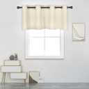 DECOVSUN Ivory Valance for Windows 52X18 Inches Blackout Sun Block Curtain Valance for Kitchen/Living Room Solid Cream Beige Short Straight Drape Valance for Bathroom/Office 1 Panel Grommet Top (52"W x 18"L (Pack of 1))