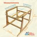 Milo & Nook Baby Moses Basket Stand Solid Pine Wood Structure, Sturdy, Safe & Light Weight, Portable Rocking Bassinet for Baby, Newborn Sleeper, Baby Bassinet Bedside Sleeper. Basket Not Included.