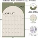 2026 Calendar - Large Calendar 2026-2027 from January 2026 - June 2027, 18 Months Calendar/Planner with Thick Paper, 20" x 30", Vertical, Green