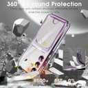Neivi for Samsung Galaxy S25 Plus Case with Card Holder, Electroplated Flash Bumper Clear Slim Case for Samsung S25 Plus Shockproof Transparent Silicone Cover Galaxy S25 Plus 5G Phone Case (Purple)