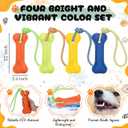 Skylety 4 Pack Floating Dog Toy with Rope Handle | EVA Dog Bumper Throw Stick for Water Training Fetch Retrieving Pool Water Toy for Beach Diving Pool Yard Summer Outdoor Play