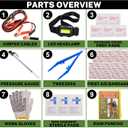 Car Emergency Kit with Battery Jumper Cables,Car Accessories for Men or Women,Emergency Car Kit,Roadside Automotive Safety Kit for Car,Vehicle,Truck or SUV,Gifts for Men or Him,Black