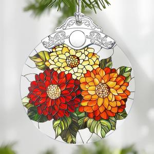 Christmas Ornaments: Stained Glass-Style November Birth Flower Ornament  Christmas Tree Decorations, Holiday Party Gifts, Mother's Day & Birthday Gifts for Women, Mom & Grandma | Birth Flower Gift (June)