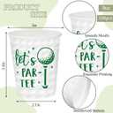 FYSUIMU 100Pcs Golf Paper Cups Let's Par-tee Disposable Drinking Cups 9 oz Green White Sport Ball Party Cup for Hot Cold Drink Birthday Baby Shower Supplies