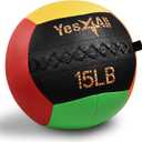 Yes4All Wall Ball, Soft Leather Weighted Iron Sand Med Ball for Dynamic Multifunctional Exercise, 6lbs - 30lbs (C. Premium Vibrant)